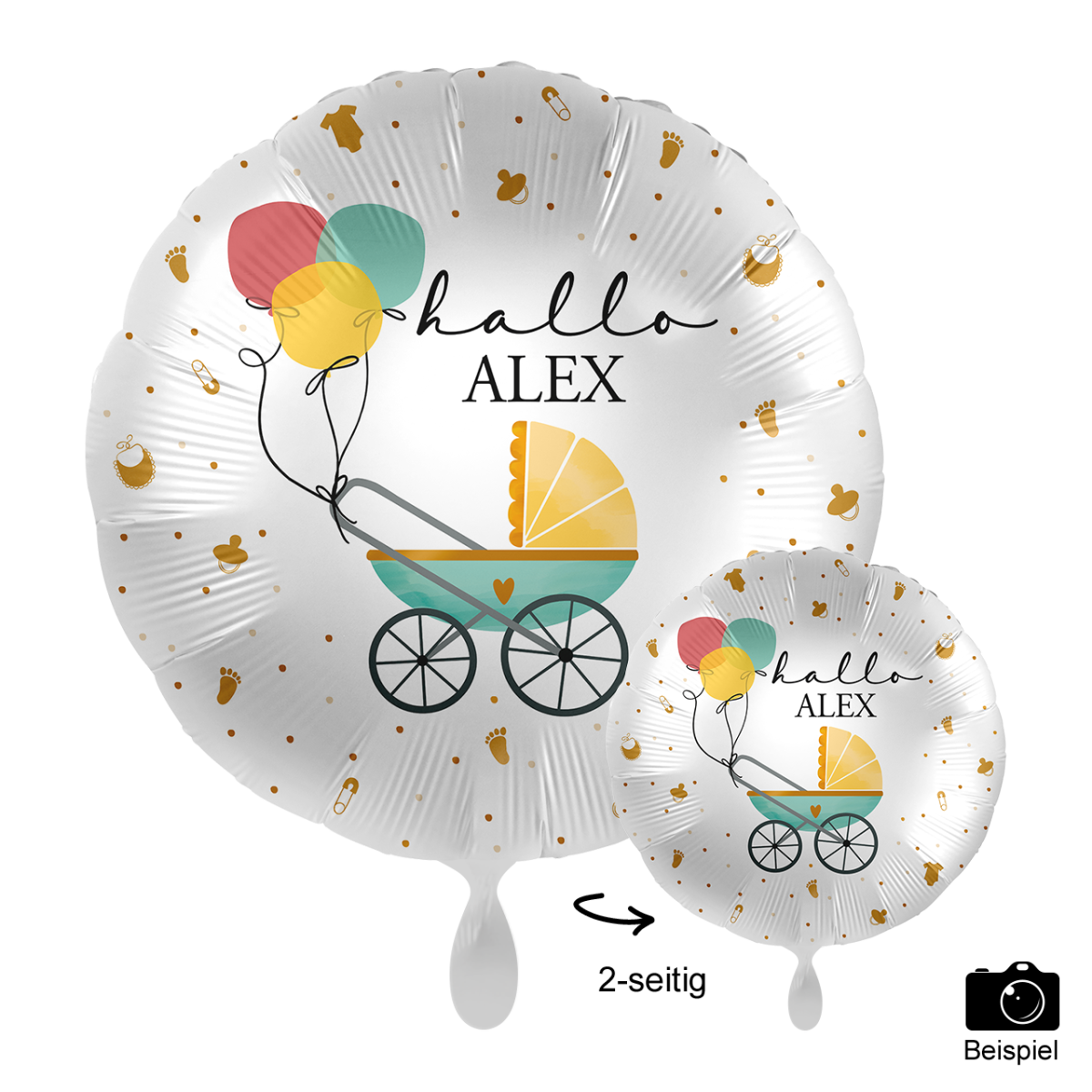 1 Ballon mit Text - Baby Buggy