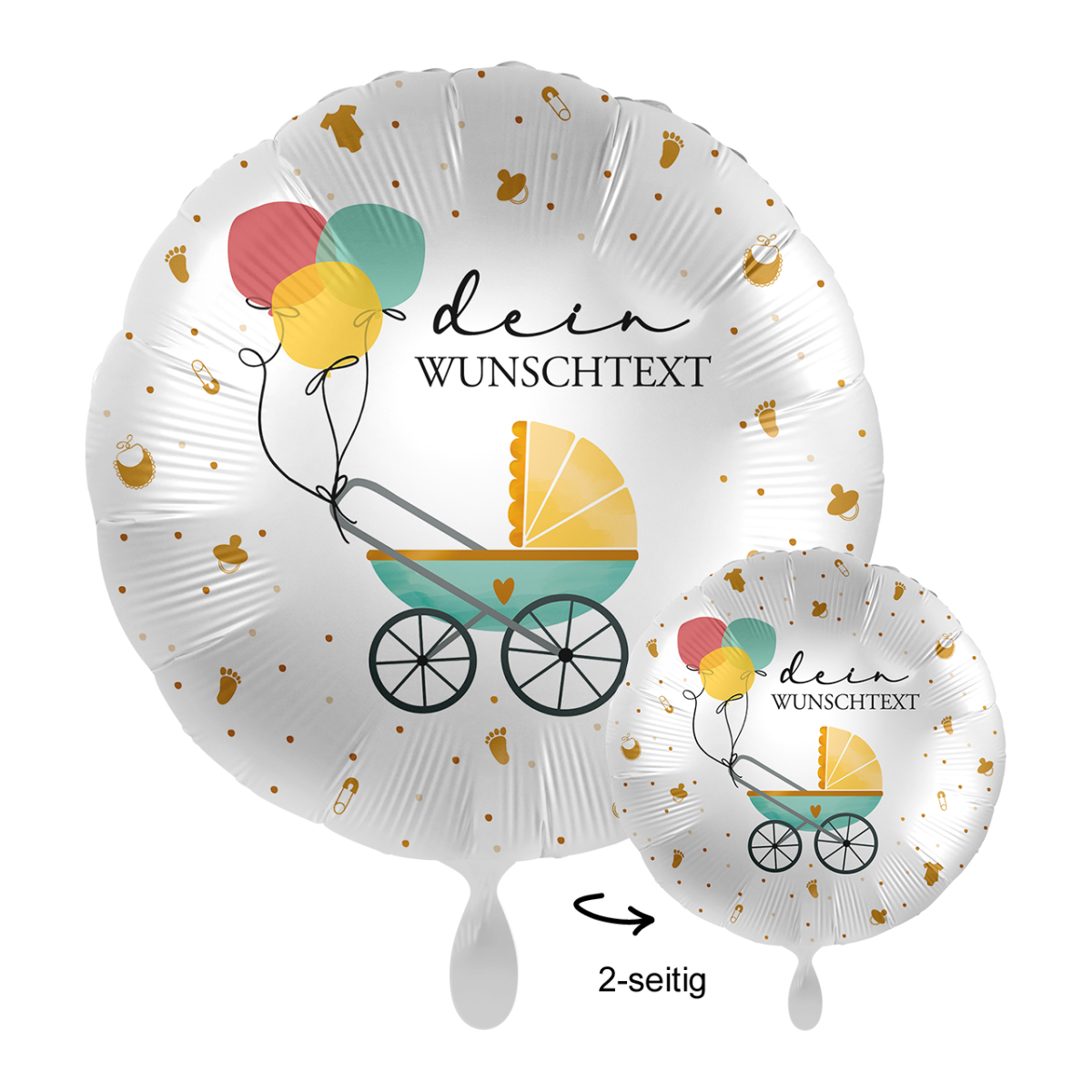 1 Ballon mit Text - Baby Buggy