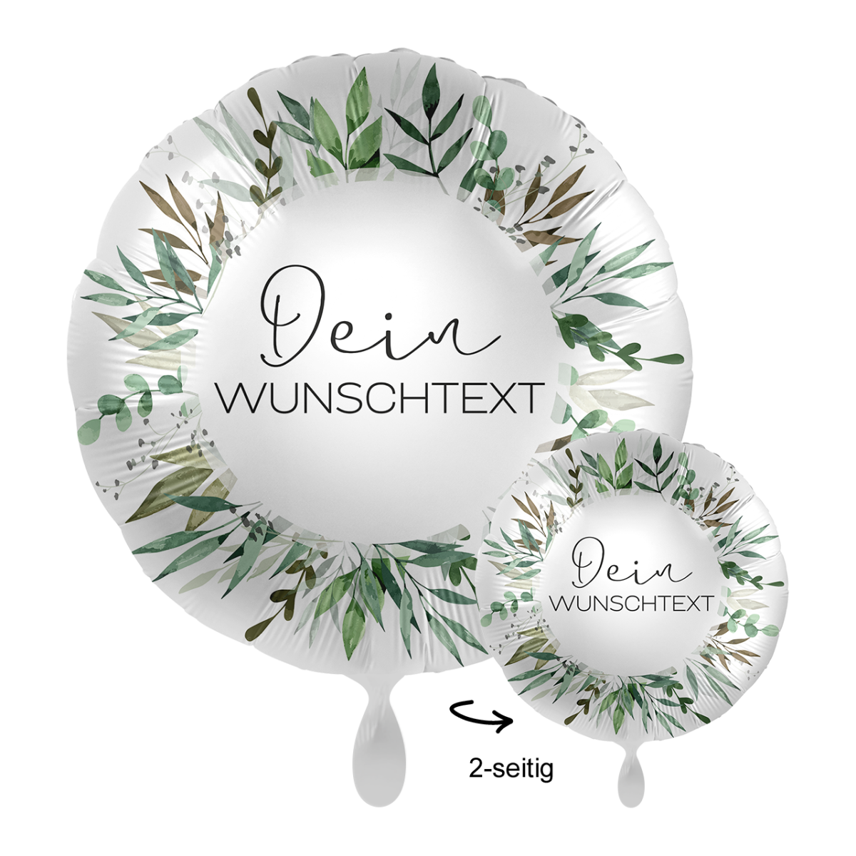 1 Ballon mit Text - Natural Greenery Birthday