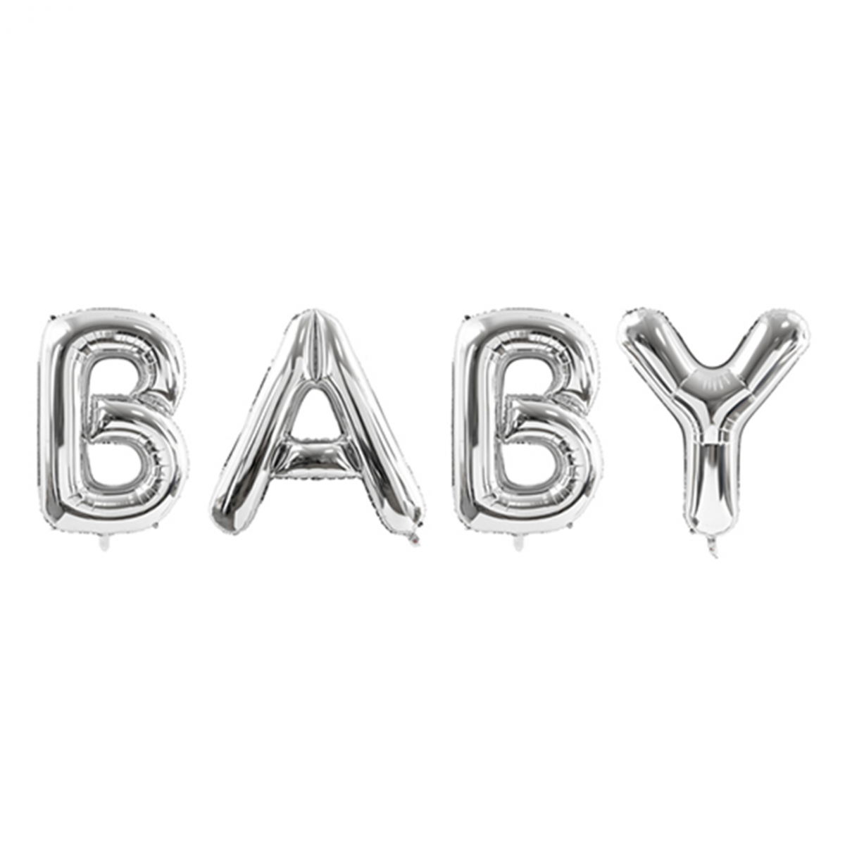 1 Ballon XXL - Schriftzug - BABY - Silber - Luftballon-Welt