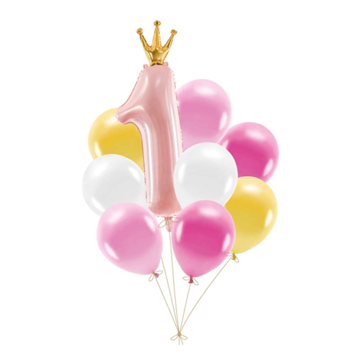 1 Ballonset - First Birthday, pink - Luftballon-Welt