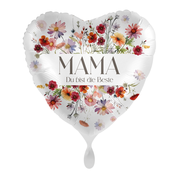 1 Balloon - Flowers for the best Mum - GER - Luftballon-Welt