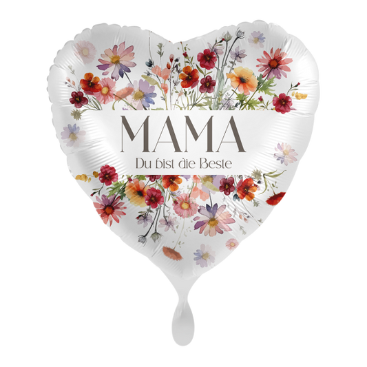 1 Balloon - Flowers for the best Mum - GER - Luftballon-Welt