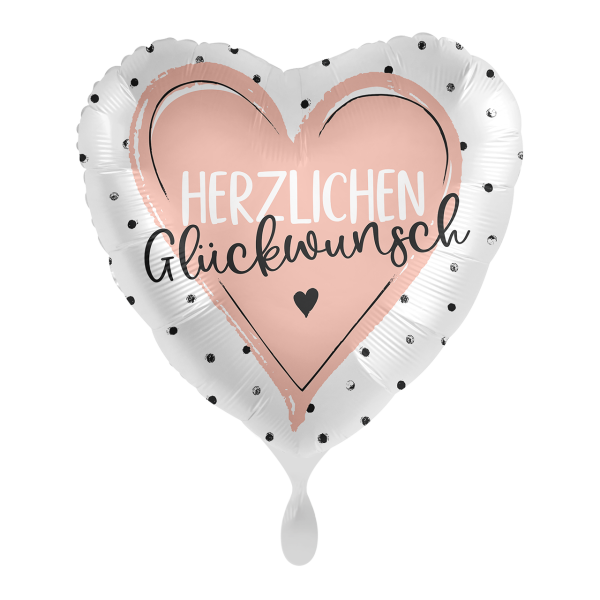 1 Balloon - Glossy - Herzlichen Glückwunsch - GER - Luftballon-Welt