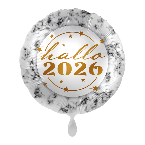 1 Balloon - Hello 2026 Marble - GER - Luftballon-Welt