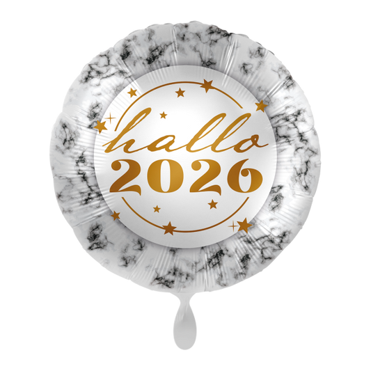 1 Balloon - Hello 2026 Marble - GER - Luftballon-Welt