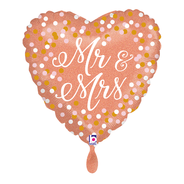 1 Balloon - Rose Gold Mr & Mrs - Luftballon-Welt