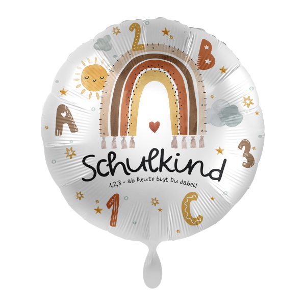 1 Balloon - School - Schulkind Boho Regenbogen - GER - Luftballon-Welt