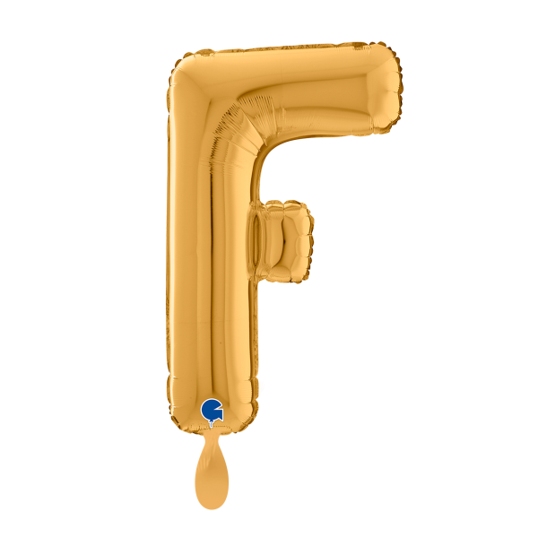 1 Balloon XL - Letter F - Gold - Luftballon-Welt