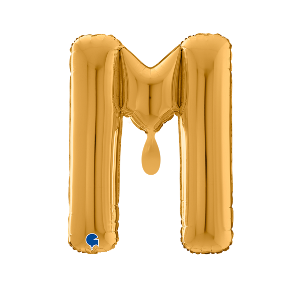 1 Balloon XXL - Letter M - Gold - Luftballon-Welt