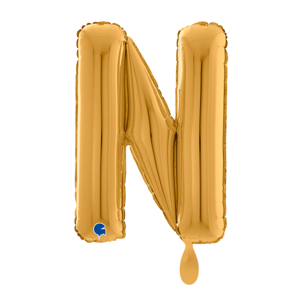 1 Balloon XL - Letter N - Gold - Luftballon-Welt