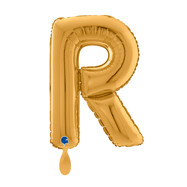 1 Balloon XL - Letter R - Gold - Luftballon-Welt