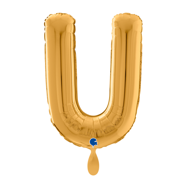 1 Balloon XL - Letter U - Gold - Luftballon-Welt