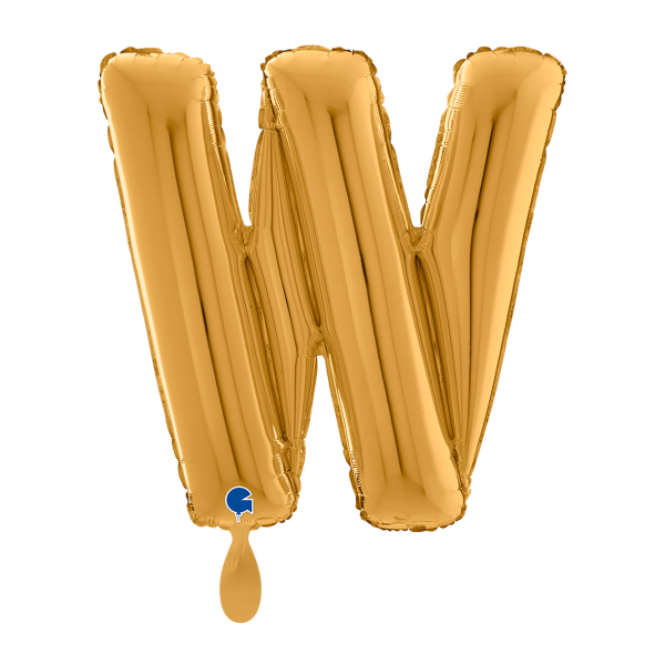 1 Balloon XXL - Letter W - Gold - Luftballon-Welt