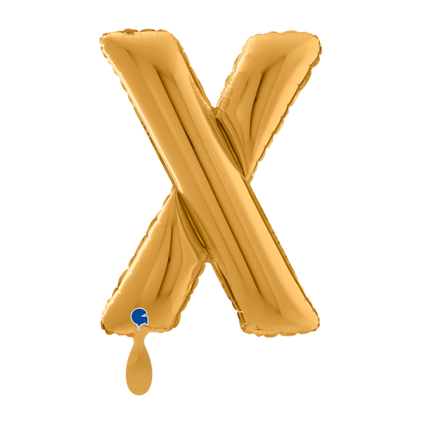 1 Balloon XL - Letter X - Gold - Luftballon-Welt