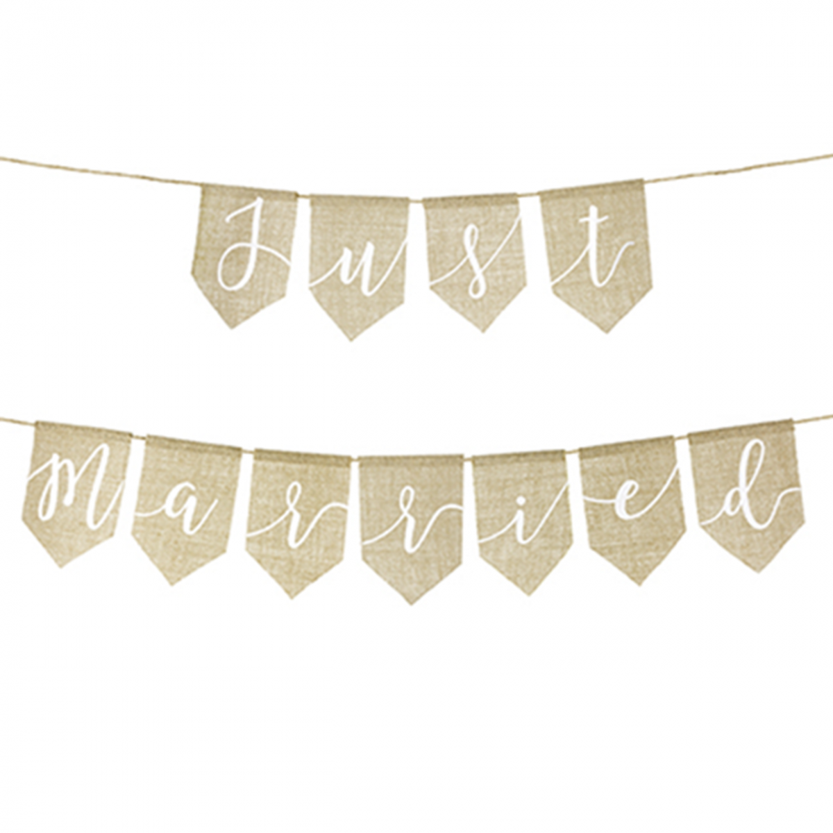 1 Bannergirlande aus Leinen - Just Married