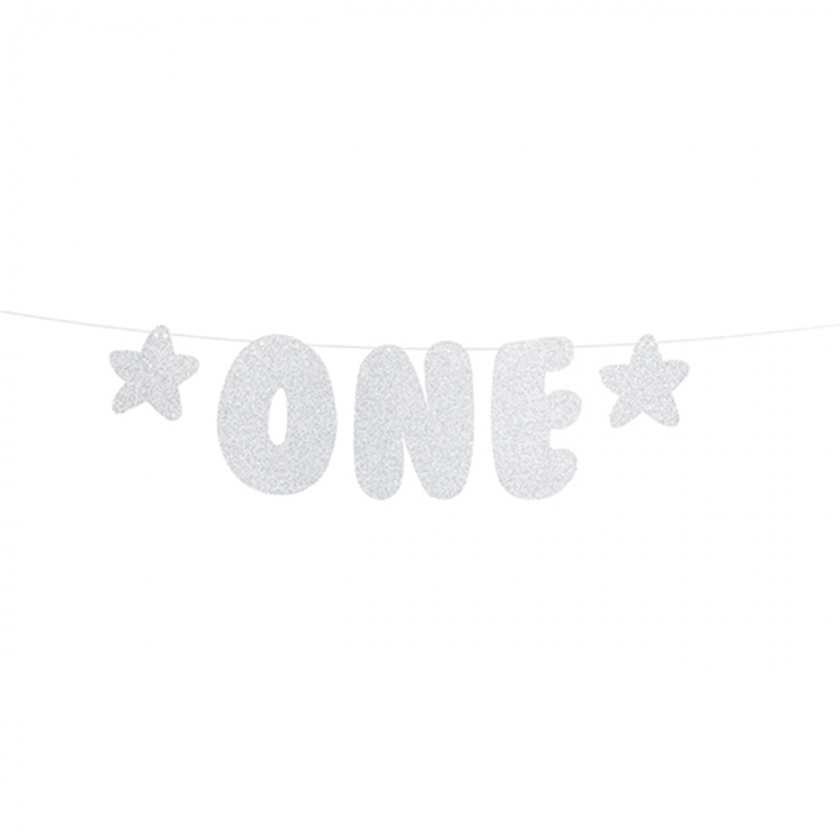 1 Bannergirlande - First Birthday - Glittersilber - Luftballon-Welt