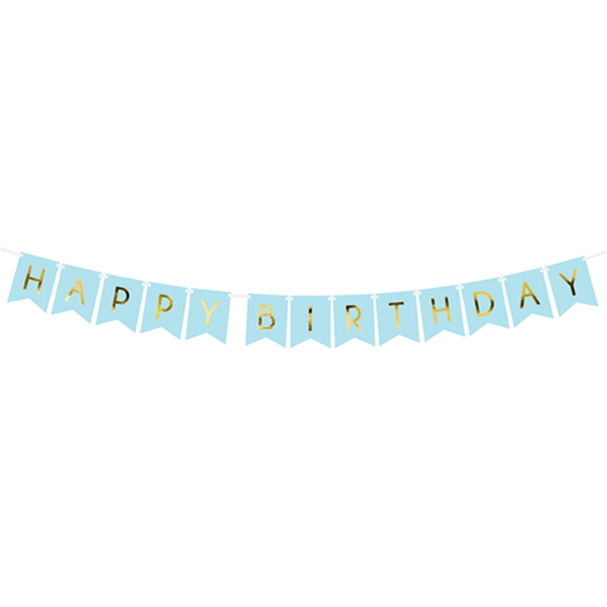 1 Bannergirlande - Happy Birthday - Hellblau - Luftballon-Welt