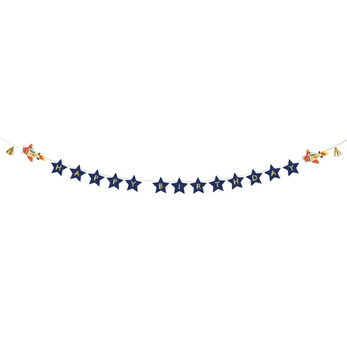 1 Bannergirlande - Happy Birthday - Plane - Luftballon-Welt