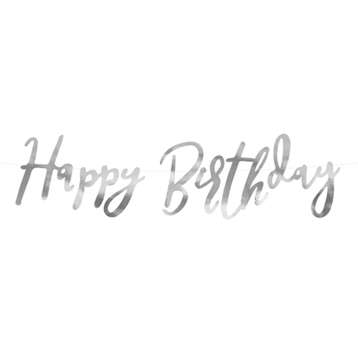 1 Bannergirlande - Happy Birthday - Silber - Luftballon-Welt