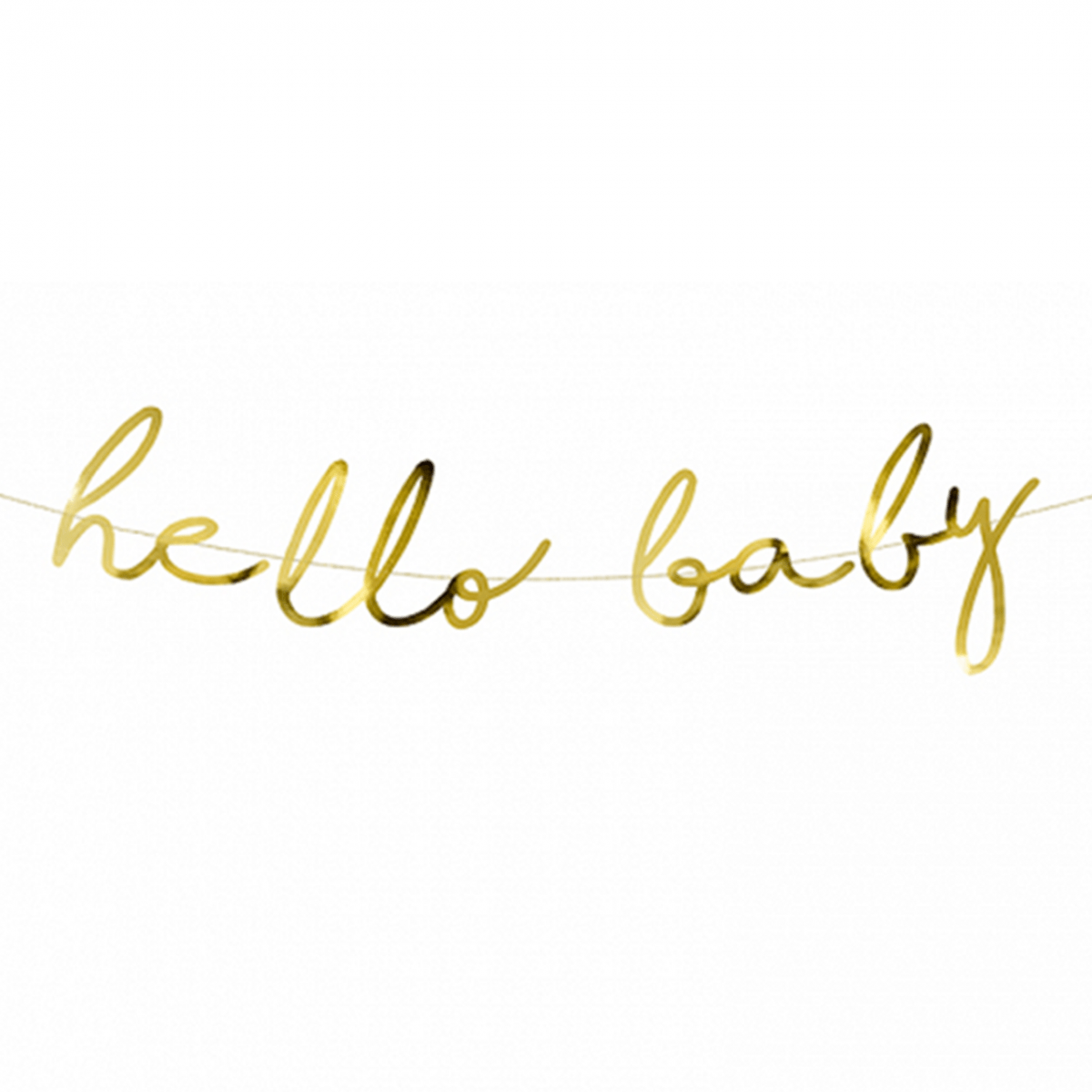 1 Bannergirlande - hello baby - Gold - Luftballon-Welt