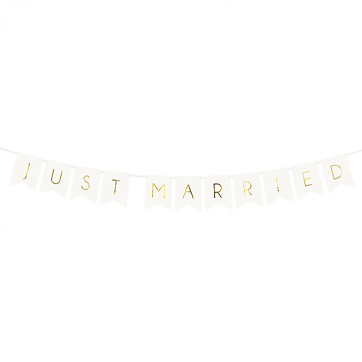 1 Bannergirlande - Just Married - Weiß - Luftballon-Welt