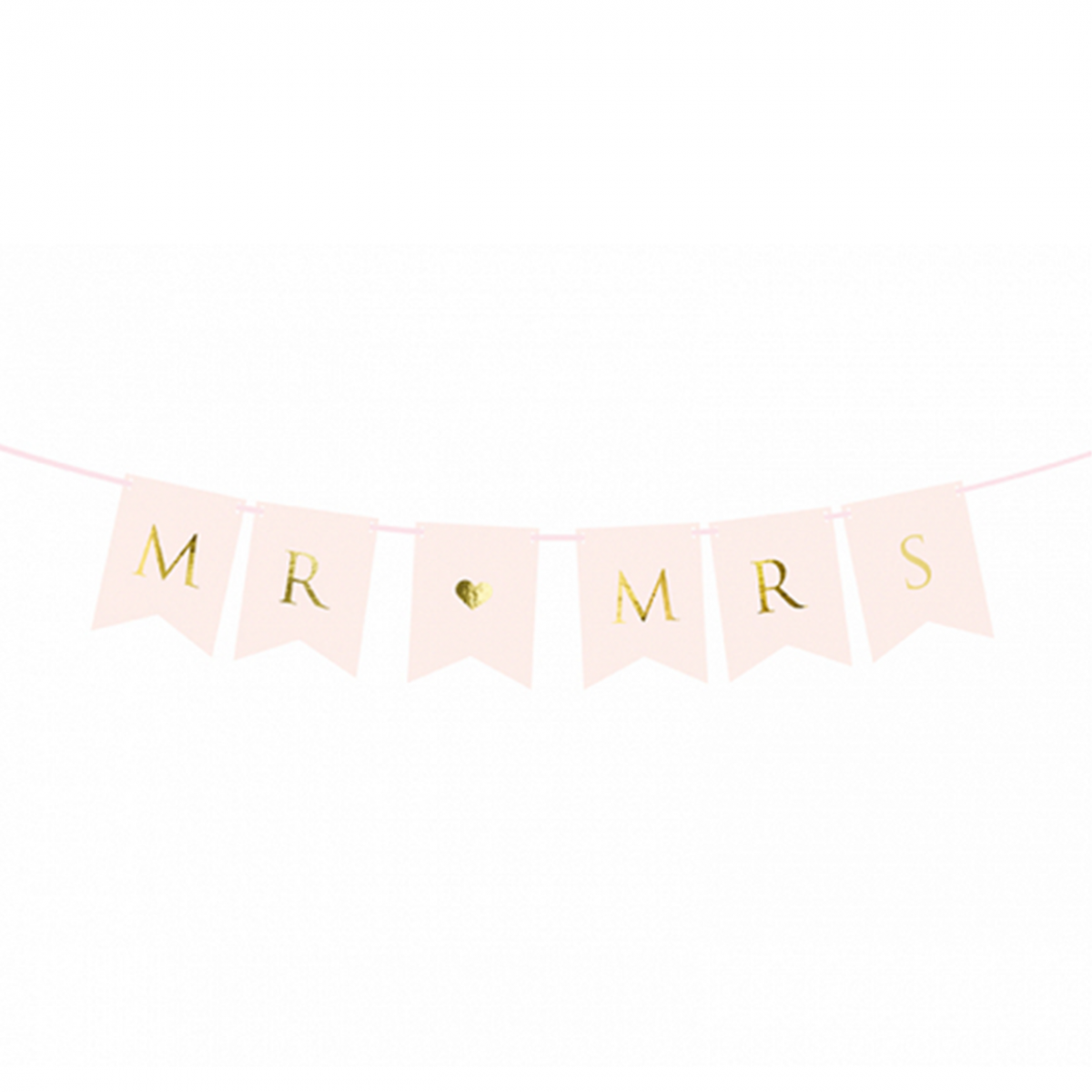 1 Bannergirlande - Mr & Mrs - Rosa - Luftballon-Welt
