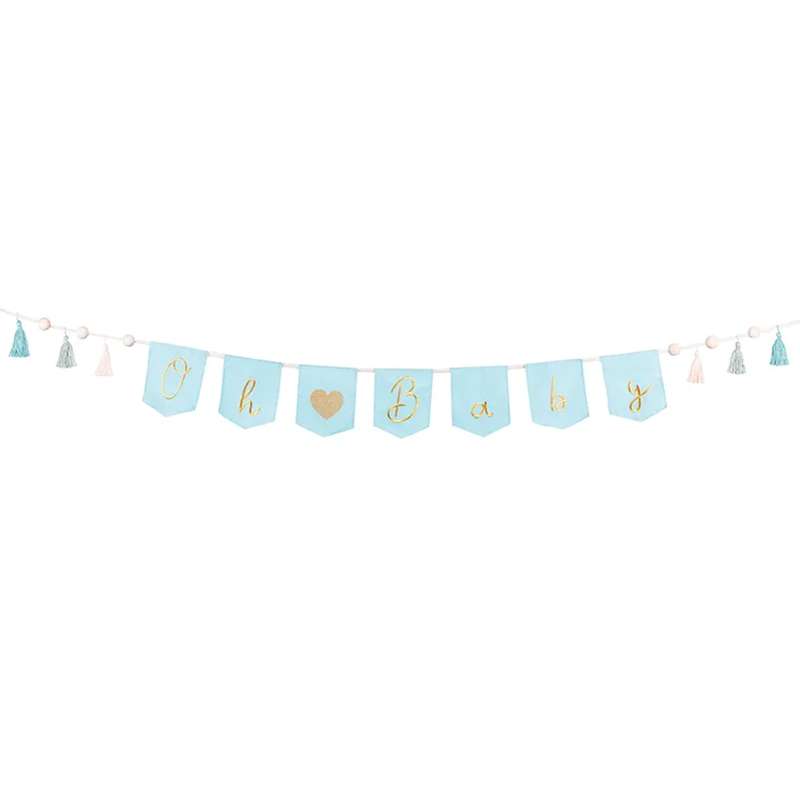 1 Bannergirlande - Oh Baby Hellblau - Luftballon-Welt