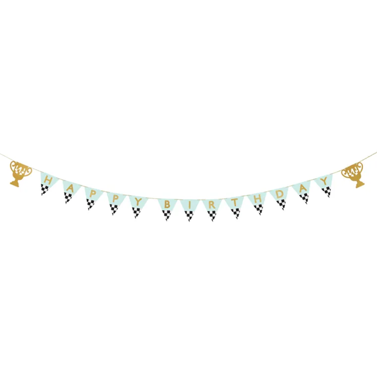 1 Bannergirlande - Racing Cars HBD - Luftballon-Welt