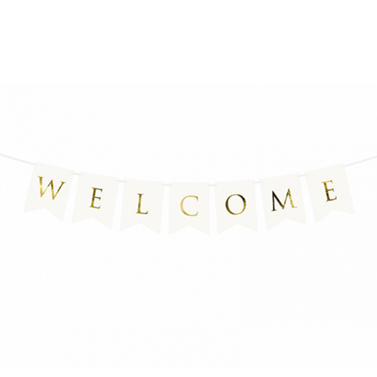 1 Bannergirlande - Welcome - Weiß - Luftballon-Welt