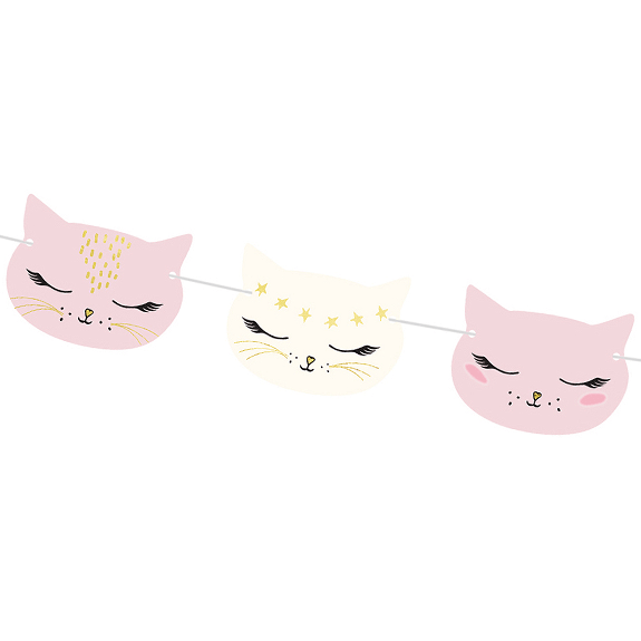 1 Girlande - 1,4m - Cat - Luftballon-Welt