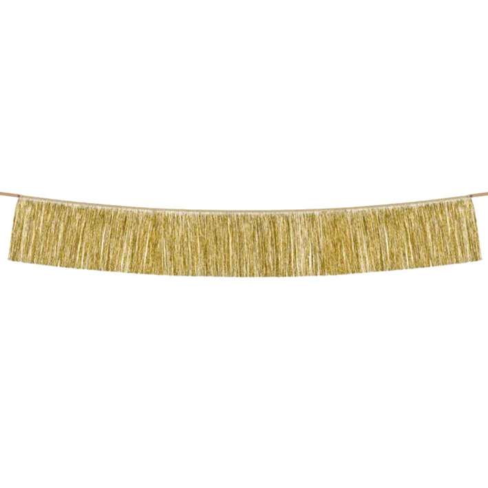 1 Girlande - Fringe Girlande Gold - Luftballon-Welt
