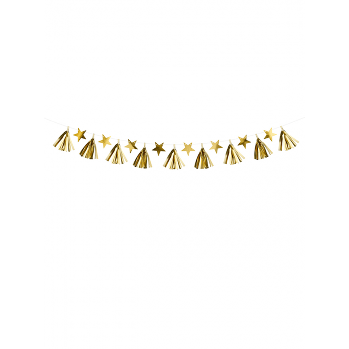 1 Tasselgirlande - 1,3m - Golden Stars - Luftballon-Welt