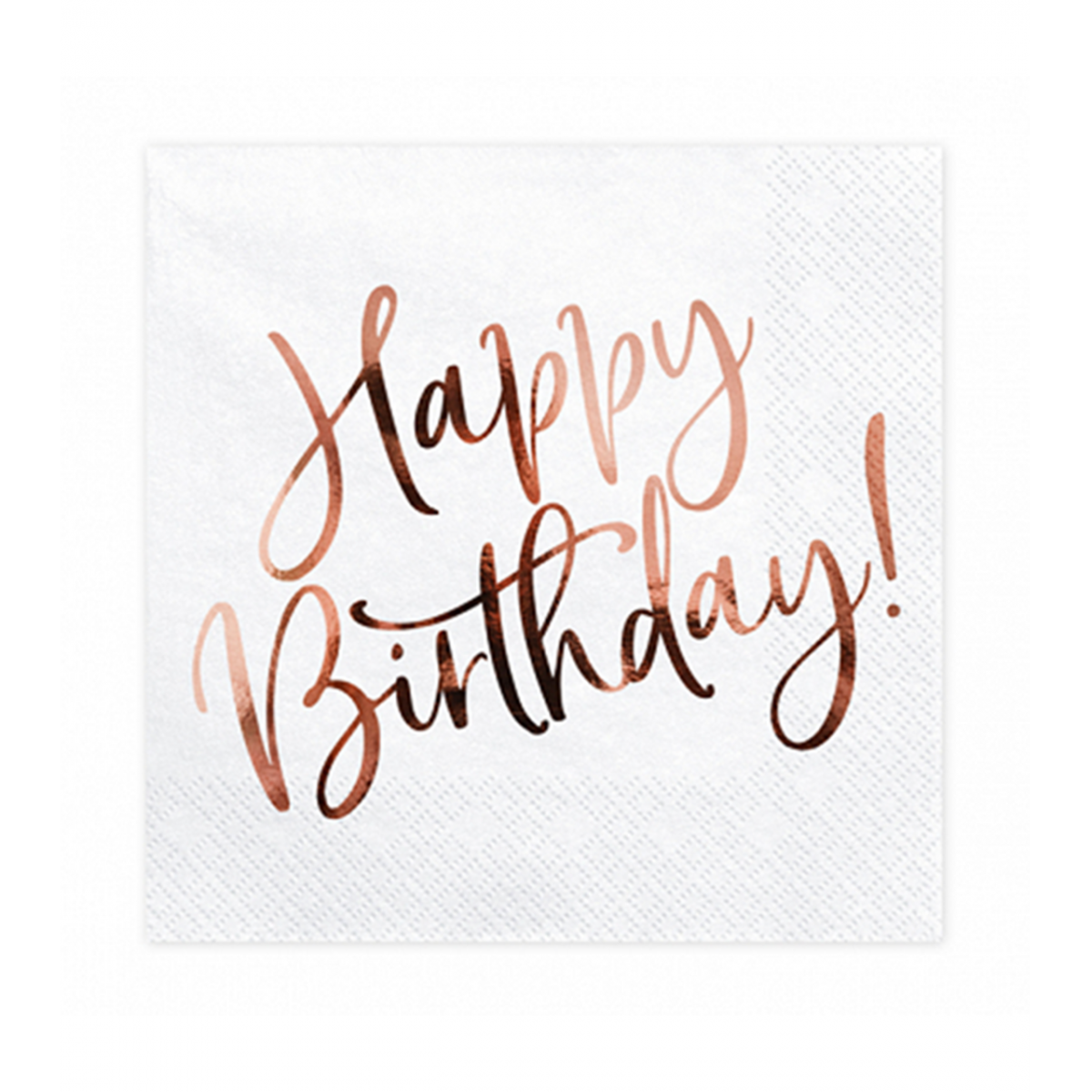 20 Servietten Trend - 33cm - Happy Birthday RoseGold