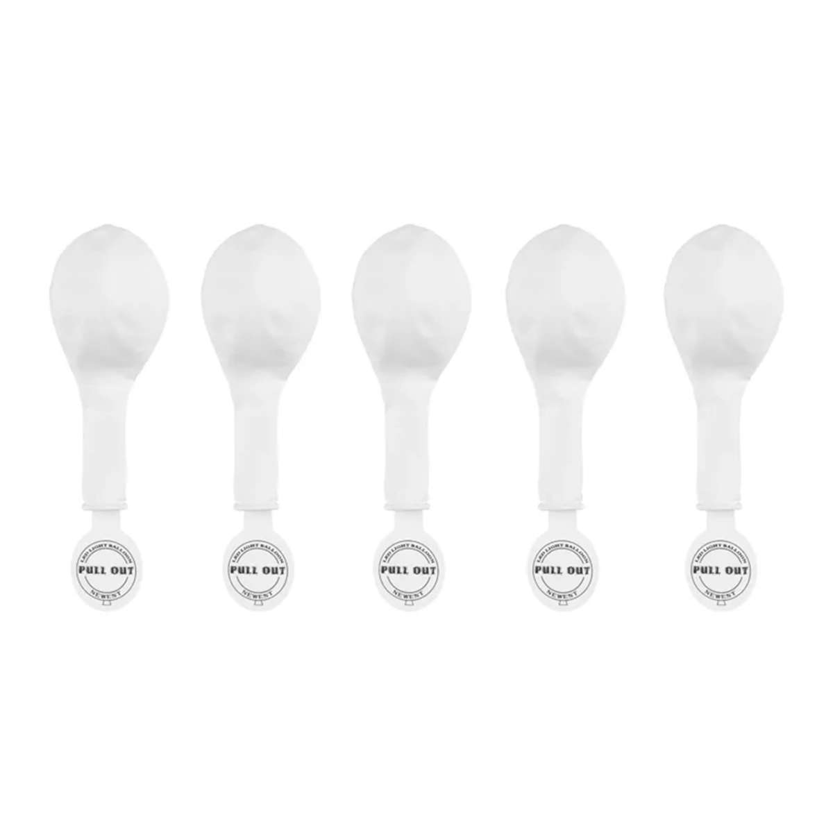 5 LED-Luftballons - Ø 30 cm - Weiß - Luftballon-Welt
