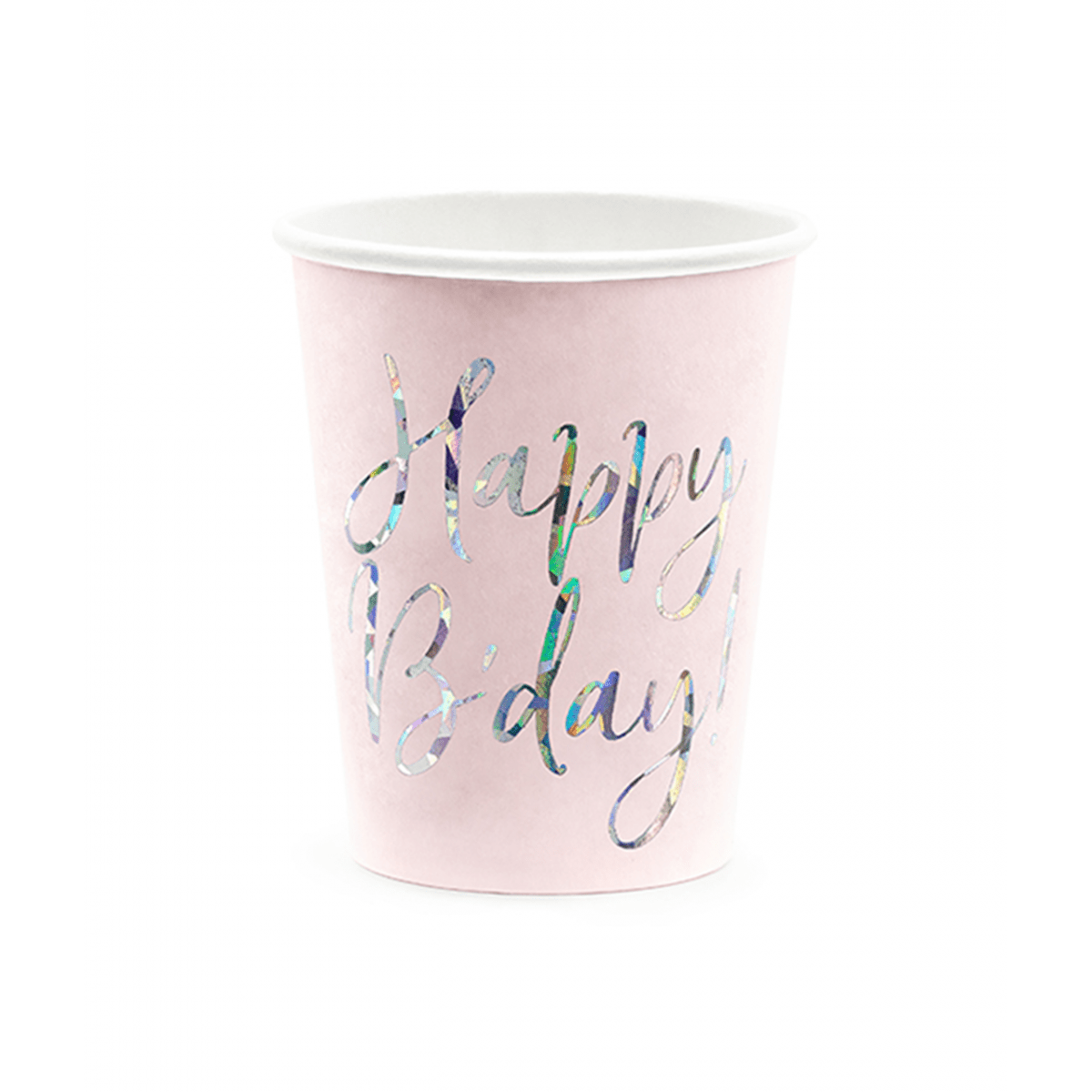 6 Pappbecher Trend - 220ml - Happy Birthday Shine - Luftballon-Welt