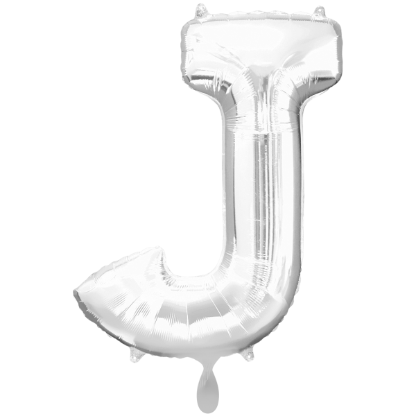 1 Ballon XXL - Buchstabe J - Silber - Luftballon-Welt