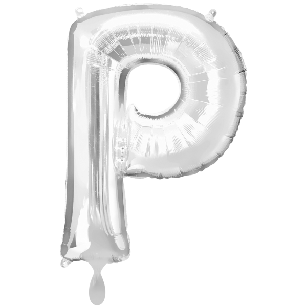 1 Ballon XXL - Buchstabe P - Silber - Luftballon-Welt