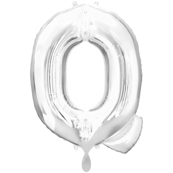 1 Ballon XXL - Buchstabe Q - Silber - Luftballon-Welt