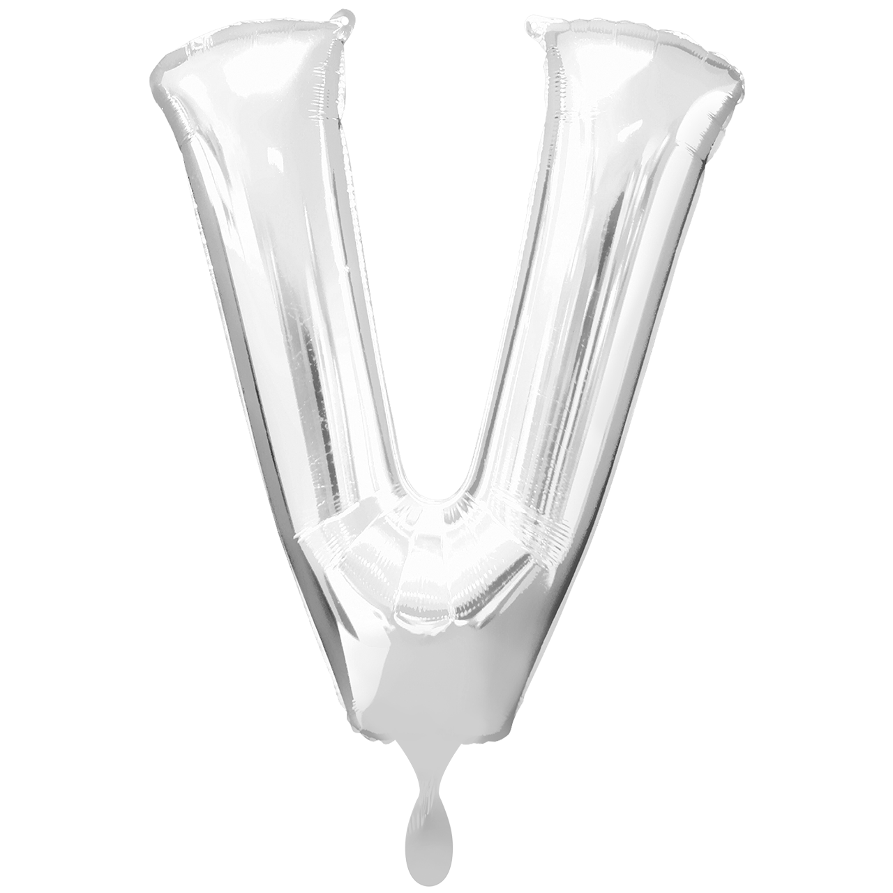 1 Ballon XXL - Buchstabe V - Silber - Luftballon-Welt