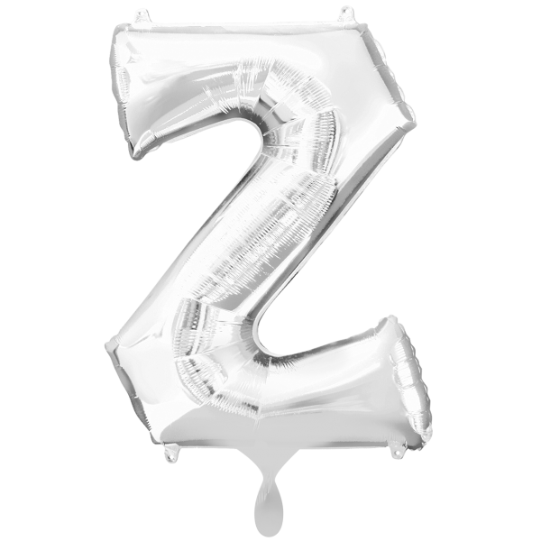 1 Ballon XXL - Buchstabe Z - Silber - Luftballon-Welt