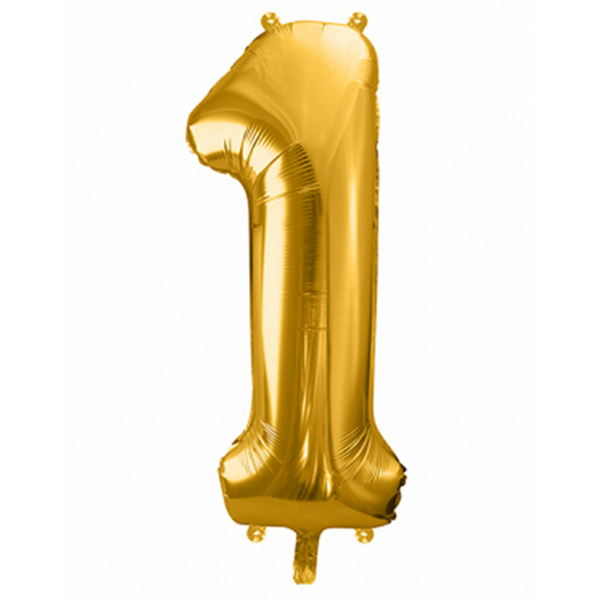 1 Ballon XXL - Zahl 1 - Gold - Luftballon-Welt