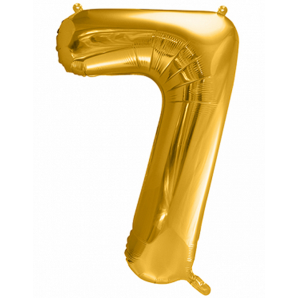 1 Ballon XXL - Zahl 7 - Gold - Luftballon-Welt