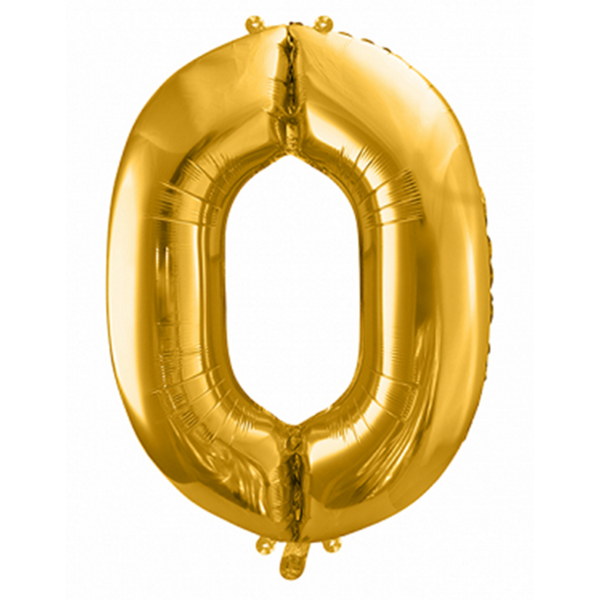 1 Ballon XXL - Zahl 0 - Gold - Luftballon-Welt