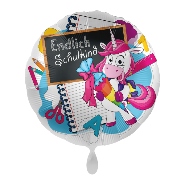 1 Ballon - Einhorn Endlich Schulkind - Luftballon-Welt