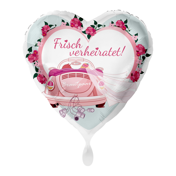 1 Ballon - Frisch Verheiratet Auto - Luftballon-Welt