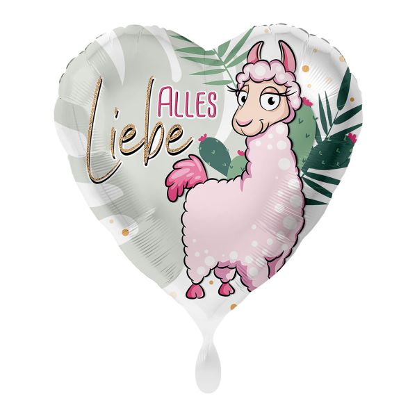 1 Ballon - Rosa Lama Alles Liebe - Luftballon-Welt