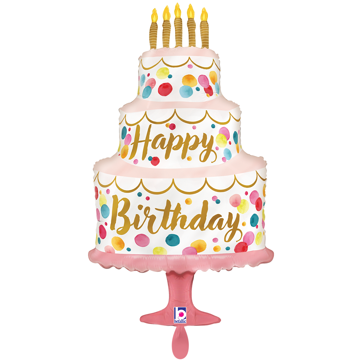 1 Balloon XXL - Satin Birthday Pink Cake - Luftballon-Welt