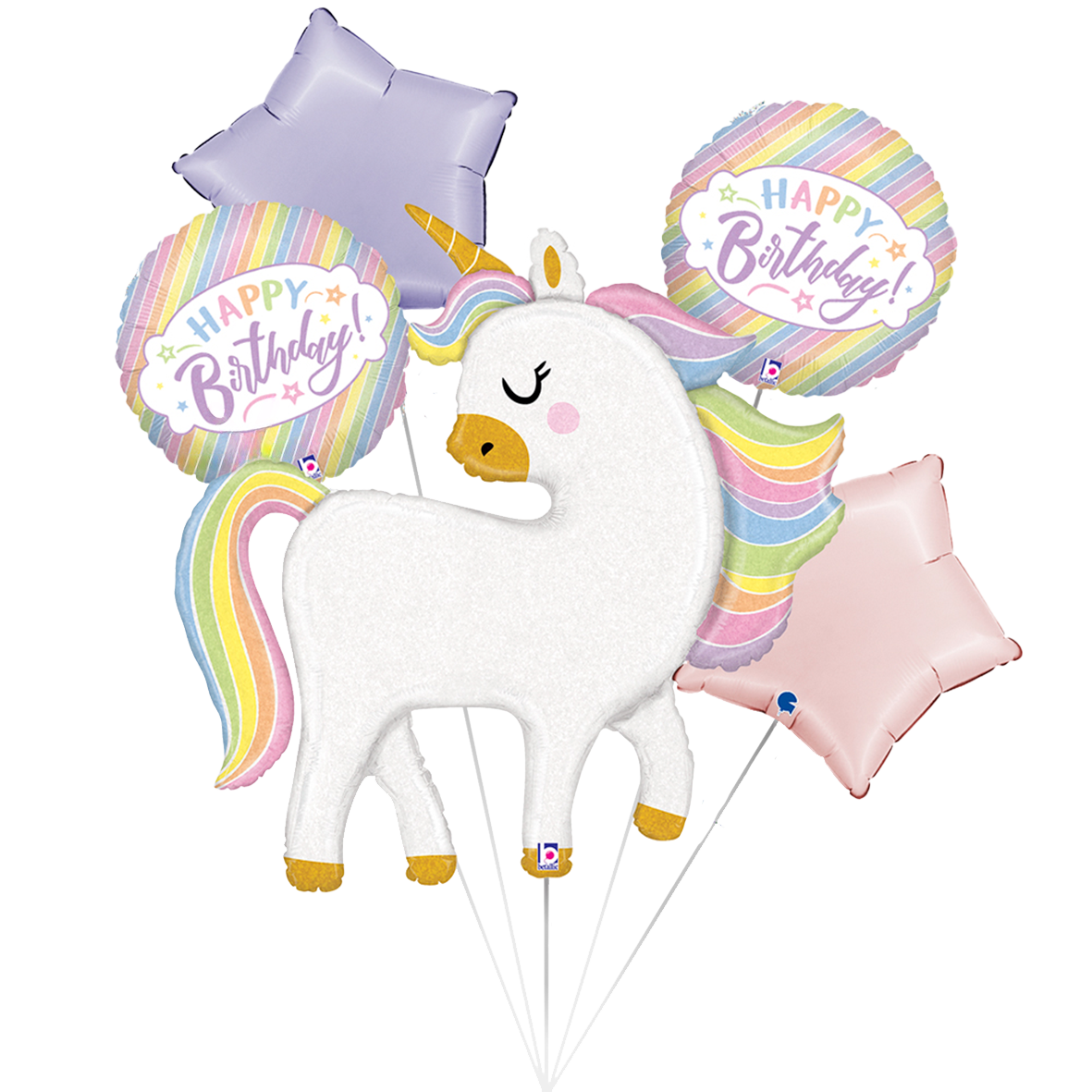 1 Balloon Set - Glitter Pastel Unicorn - Luftballon-Welt