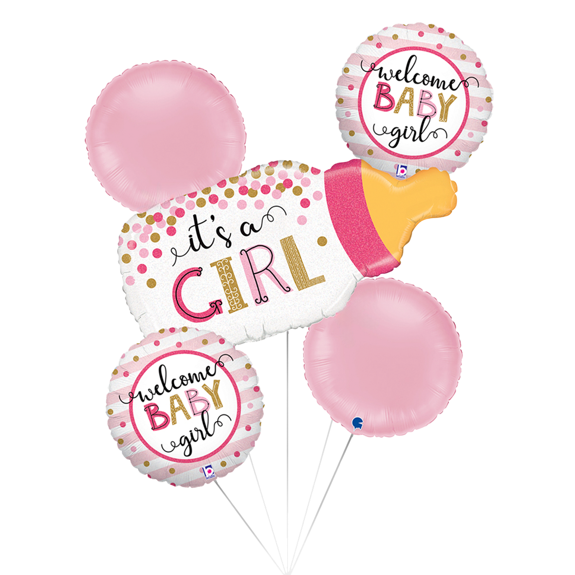 1 Balloon Set - Confetti Bottle Girl - Luftballon-Welt